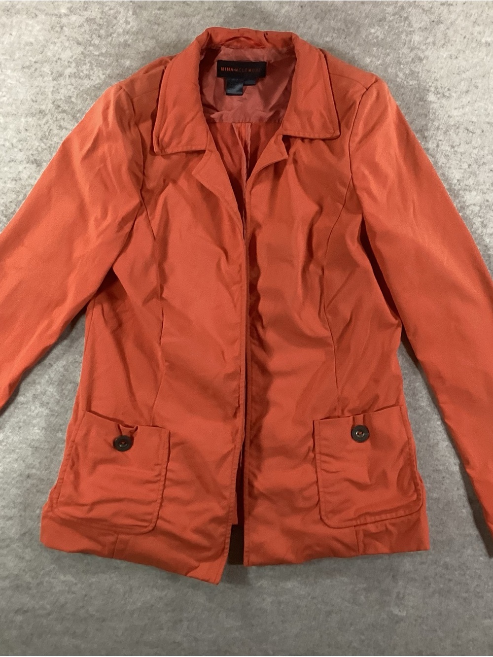 Nina McLemore Coral Orange Button-Pocket Blazer
